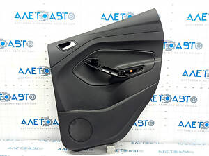 Обшивка двери карточка задняя правая Ford C-max MK2 13-18 черная, без накладки управления стеклоподъемником