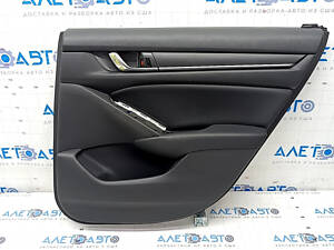 Обшивка двери карточка задняя правая Honda Accord 18-22 черная, подлокотник и вставка кожа