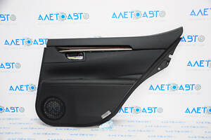 Обшивка двери карточка задняя правая Lexus ES300h ES350 13-18 черн с черн вставкой кожа, подлокотник кожа, молдинг под д