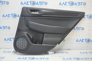 Обшивка двери карточка задняя правая Subaru Legacy 15-19 кожа, черн, корич вставка, царапины