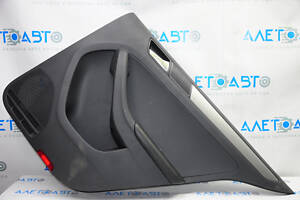 Обшивка двери карточка задняя правая VW Jetta 11-18 USA черн с черн вставкой пластик, подлокотник кожа, молдинг серый гл