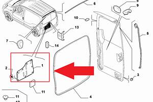 Обшивка двери задней правой распашной Fiat Fiorino 2007 - ... 7354612700