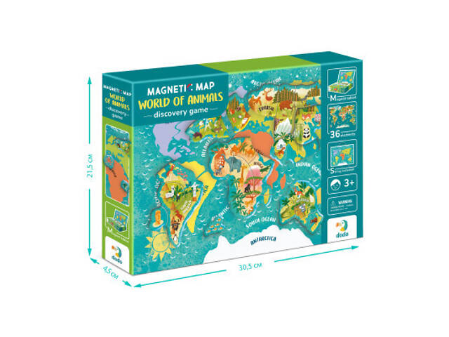 Навчальний набір DoDo Магнітна карта світу тварин (200267) - Фото 5