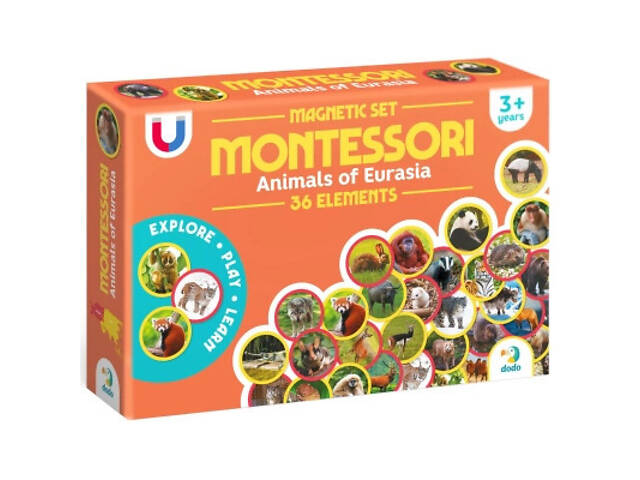 Навчальний набір DoDo Магнітний набір Монтессорі Тварини на континентах: Євразія (200285) - Фото 1
