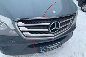 Обводка решетки (2013-2024, нерж) Carmos - Турецкая сталь для Mercedes Sprinter