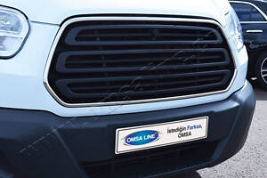 Обводка решетки (2014-2018, 2 шт, нерж) OmsaLine - Итальянская нержавейка для Ford Transit 2014- гг
