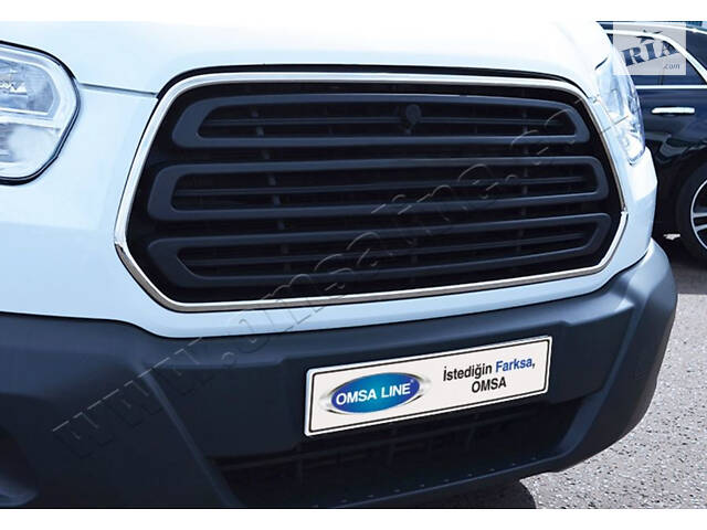 Обводка решетки (2014-2018, 2 шт, нерж) OmsaLine - Итальянская нержавейка для Ford Transit 2014- гг - Фото 1