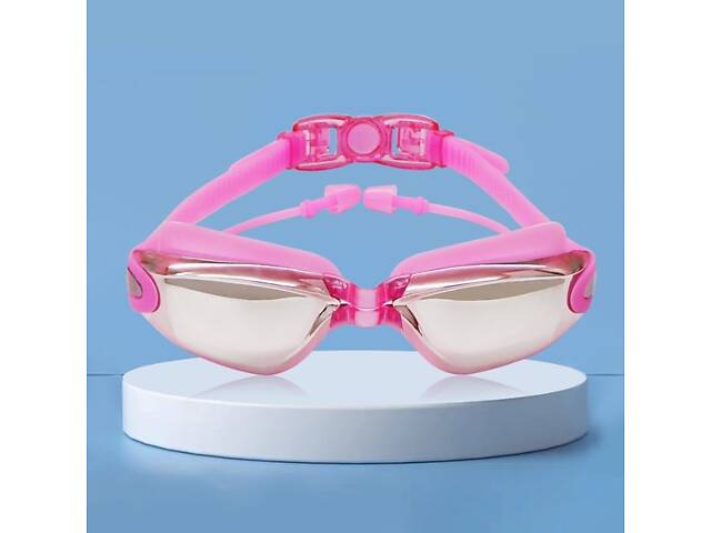 Очки для плавания взрослые 11732 розовые - Фото 1