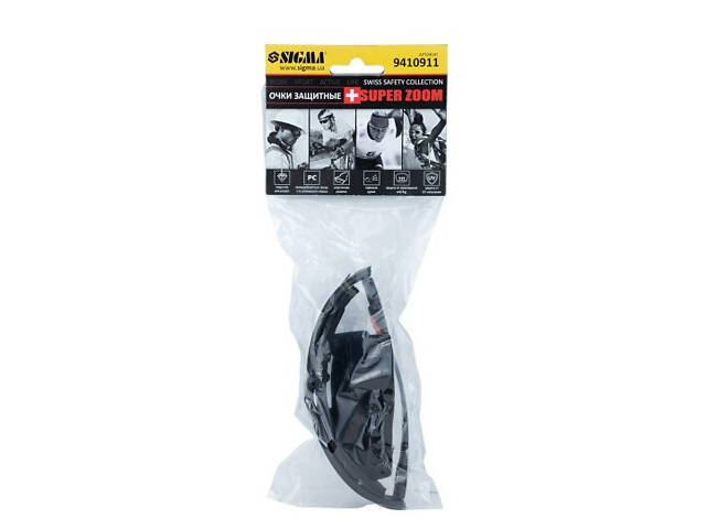 Окуляри захисні із обтюратором та змінними дужками Super Zoom anti-scratch, anti-fog, прозорі SIGMA 9410911 - Фото 4