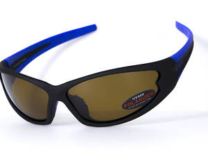 Окуляри поляризаційні BluWater Daytona-4 Polarized (brown) коричневі з синіми дужками