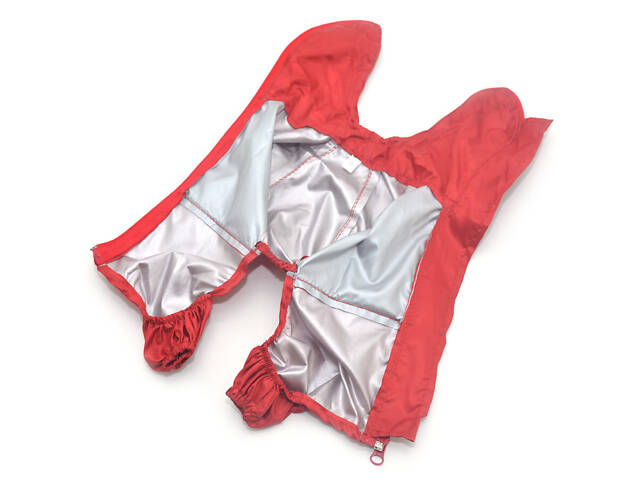 Одежда для собак дождевик плащевый красный+серый №7 72х116 - Фото 5