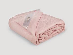 Одеяло IGLEN из овечьей шерсти в жаккардовом дамаске Демисезонное 160х215 см Розовый (16021551PN)