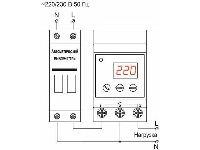 Однофазное реле напряжения 25A [NTRN12503] РН-125 Новатек-Електро - Фото 3