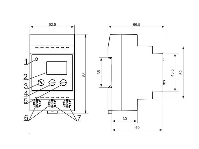 Однофазное реле напряжения 25A [NTRN12503] РН-125 Новатек-Електро - Фото 4