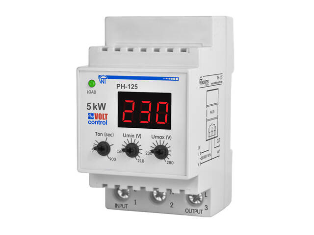 Однофазное реле напряжения 25A [NTRN12503] РН-125 Новатек-Електро - Фото 1