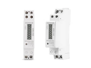 Однофазный электронный счетчик на DIN-рейку 1P, 220V, 32A, 18x59x116mm