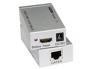 Одноканальный активный удлинитель HDMI сигнала по UTP кабелю. Дальность передачи: до 60метров, cat5e - cat6e 1080P - 3D