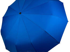 Однотонна парасоля-автомат від Toprain на 12 спиць, синій, 0512-8