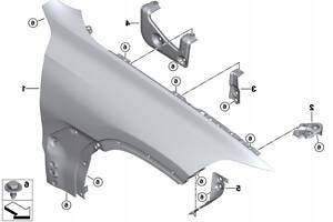 OE BMW X6 G06 КРИЛО ПЕРЕДНЄ ПРАВЕ 41008737622