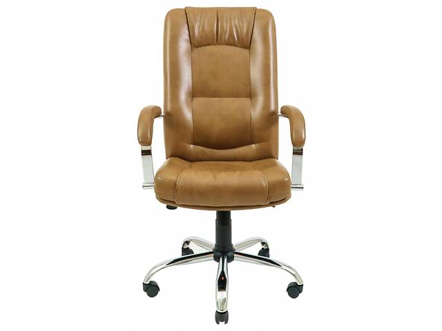 Офисное Кресло Руководителя Richman Альберто Титан Cream Хром М2 AnyFix Светло-коричневое - Фото 2