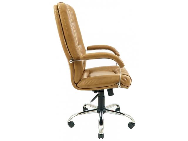 Офисное Кресло Руководителя Richman Альберто Титан Cream Хром М2 AnyFix Светло-коричневое - Фото 3