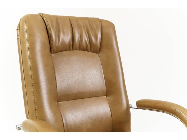 Офисное Кресло Руководителя Richman Альберто Титан Cream Хром М2 AnyFix Светло-коричневое - Фото 5