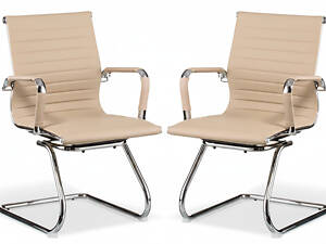 Офісний стілець, елегантне крісло бежевого кольору Exclusive KL-510 2 шт.