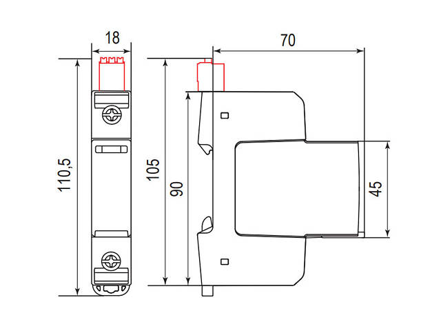 Обмежувач перенапруги 1Р 40кА 300В [2440661] ETITEC ML T123 ETI - Фото 2