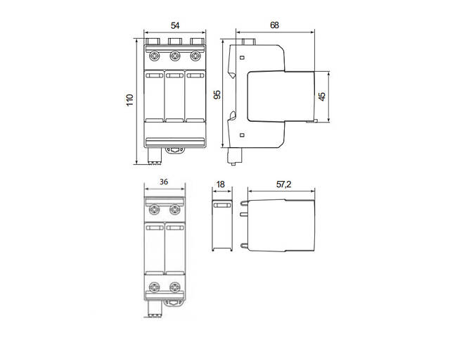 Обмежувач перенапруги 2P 40кА 600В Клас 2 (С) для сонячних панелей (PV систем) [2440620] ETITEC M T2 PV ETI - Фото 3
