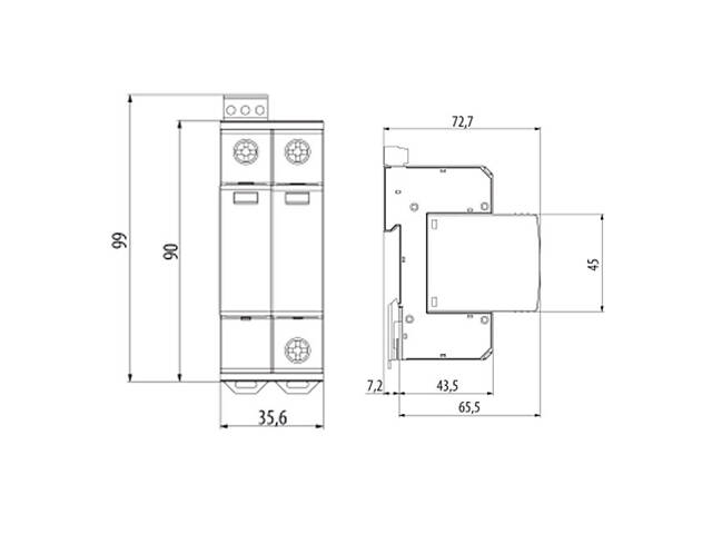 Обмежувач перенапруги 2Р 40кА 275В [2440397] ETITEC C T2 ETI - Фото 2