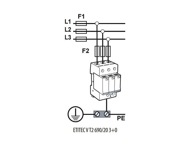 Обмежувач перенапруги 3Р 40кА 760В RC для сонячних панелей (PV систем) [2442988] ETITEC V T2 ETI - Фото 4