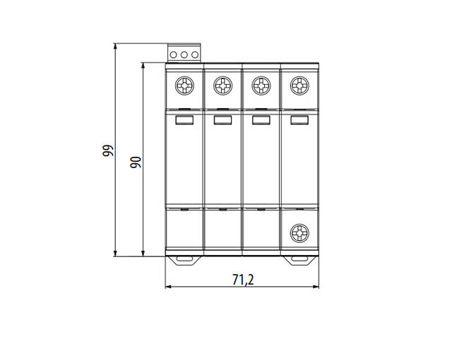 Обмежувач перенапруги 4Р 40кА 275В [2440403] ETITEC C T2 ETI - Фото 2