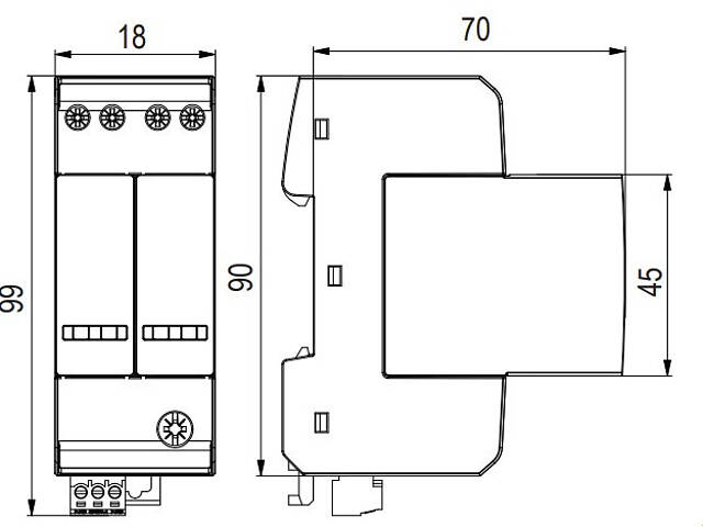 Обмежувач перенапруги 4Р 40кА 275В [2440656] ETITEC CM T23 ETI - Фото 2