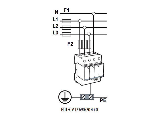 Обмежувач перенапруги 4Р 40кА 760В RC для сонячних панелей (PV систем) [2442989] ETITEC V T2 ETI - Фото 4