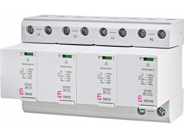 Обмежувач перенапруги 4Р 65кА 300В [2440562] ETITEC SM T12 ETI - Фото 1