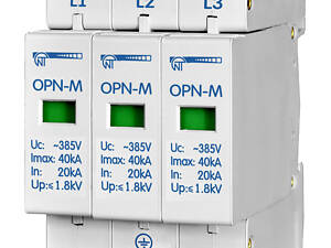 Обмежувач перенапруги 3P 20кА 380В [NTOPN3S20] ОПН-М (3S) 20кА Новатек-Електро