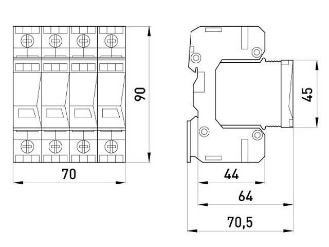 Ограничитель перенапряжения 4Р 40кА 280В [81.210/05] e.PO I 4 e E.NEXT - Фото 2