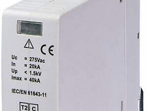 Обмежувач перенапруги ETI ETITEC C T2 275/20 (1+0) 1p (2440393)