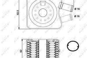 Охладитель масла двигателя, AUDI A3/A4/A6 94-/VW Golf/Bora 97-