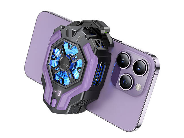 Охолоджуючий кулер для мобільного телефону Hoco GM26 Ambitious Black purple - Фото 1