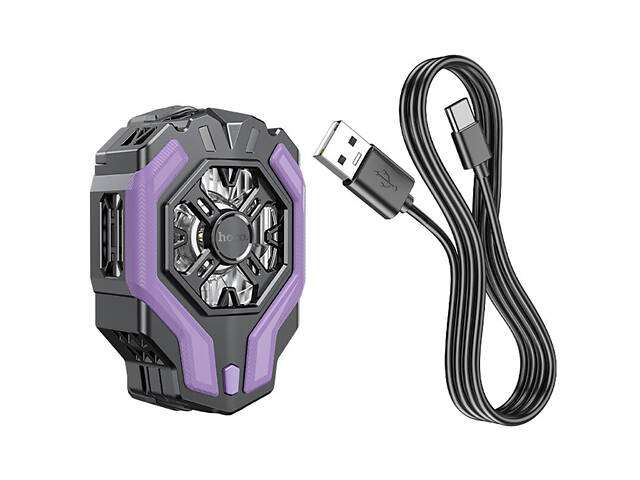 Охолоджуючий кулер для мобільного телефону Hoco GM26 Ambitious Black purple - Фото 7