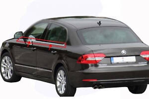 Окантовка окон (4 шт, нерж) для Skoda Superb 2009-2015 гг