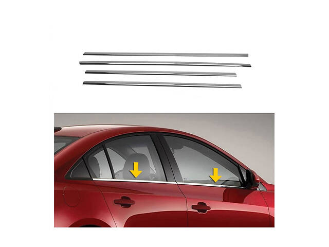 Окантовка окон (4 шт, нерж) Хэтчбек для Mazda 3 2009-2013 гг