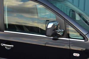 Окантовка стекол нижня (нерж) Передні і задні, Carmos - Турецька сталь для Volkswagen Caddy 2010-2015 рр.