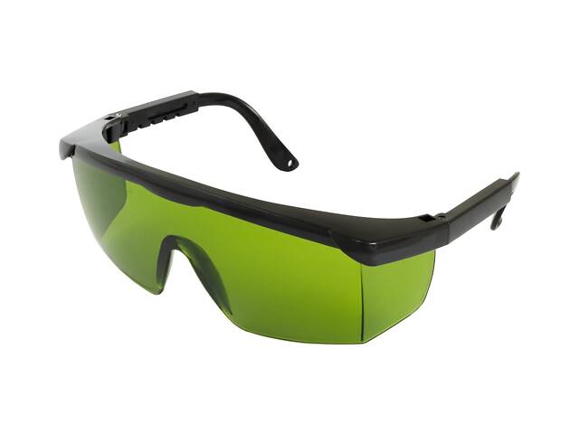 Окуляри відкриті MASTERTOOL КОМФОРТ панорамна лінза напівоправа з регульованими дужками l-клас зелені 82-0617 - Фото 1