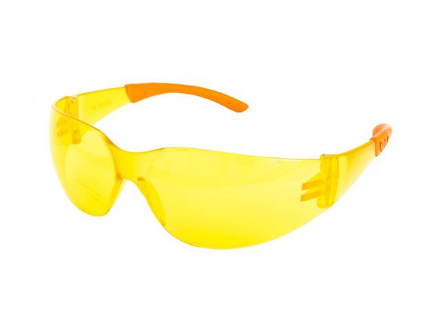 Очки открытые MASTERTOOL GTS боковая защита мягкие заушники желтые 82-0058 - Фото 1