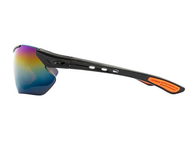 Очки открытые MASTERTOOL SPORTLINE REVO панорамная линза полуправа защита от царапин ANTI-SCRATCH противоскользящие дужки. - Фото 2