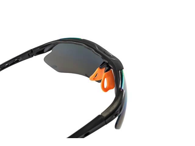 Очки открытые MASTERTOOL SPORTLINE REVO панорамная линза полуправа защита от царапин ANTI-SCRATCH противоскользящие дужки. - Фото 3