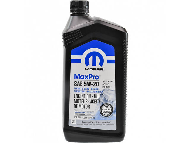 Олива моторна синтетична Mopar 'MAXPRO SAE 5W-20 SP/GF-6A', 0,946л