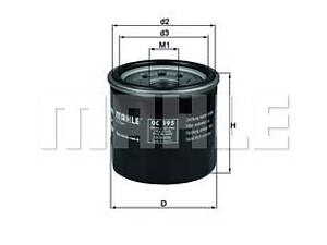 Масляный фильтр MAHLE OC195, SUBARU Forester 97-02, Impreza 08-, Legacy 89-09, Outback 09-; MAZDA 3, 626